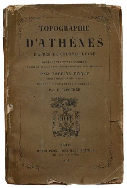 PHOCION  ROCQUE: Atenas. París, 1869
Primera edici