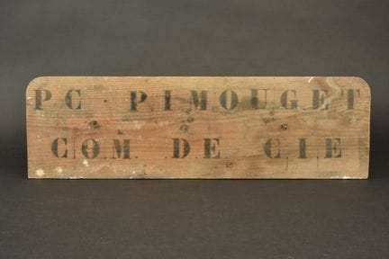 Panneau de tranchée indicateur du PC de M. Pimouge