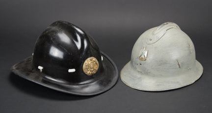 Irak, casque de pompier. Casque Adrian de fabricat