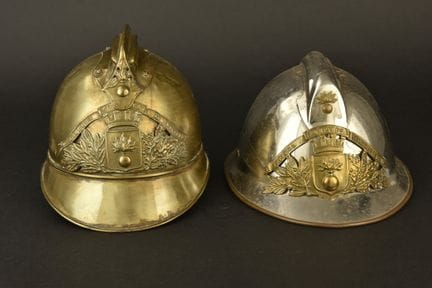 France, set of two firefighter helmets from Miribe