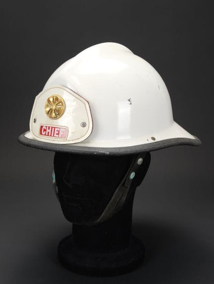 United States, American fire chief's helmet. White