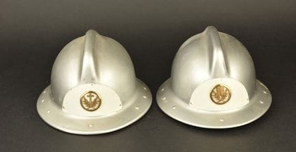 France, set of two military chaplain helmets. Gray