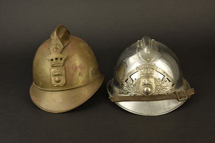 France, set of firefighter helmets from Compiègne 