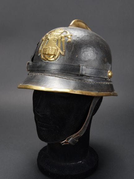 Spain, firefighter helmet. Spanish helmet made of 