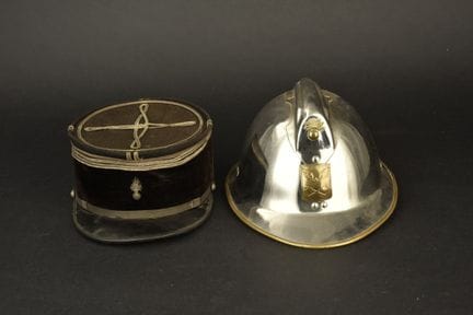 France, captain's polo kepi and Adrian helmet of a