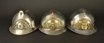 France, set of three Adrian helmets from the Vosge