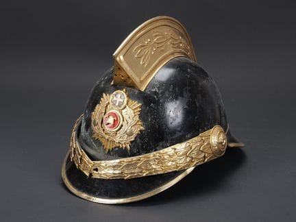 Greece, fire department officer's helmet. Fiber he