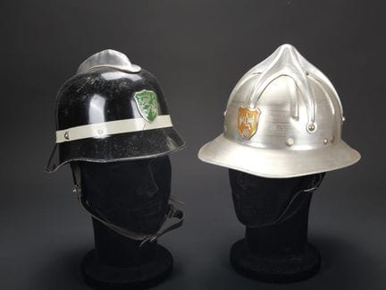 Austria, set of two firefighter helmets from the 1