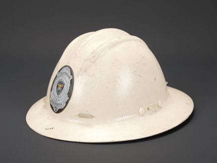 Südafrika, Feuerwehrhelm aus Johannesburg. Weißer 