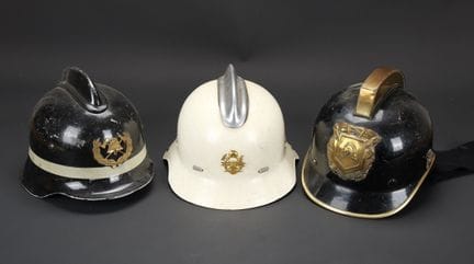 Benelux, firefighter helmets. A collection of helm