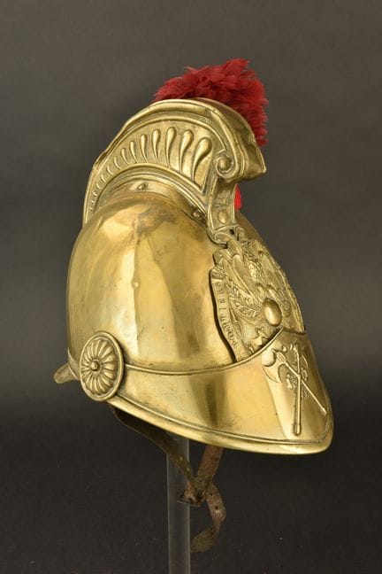France, 1852-model firefighter helmet from Elbeuf.