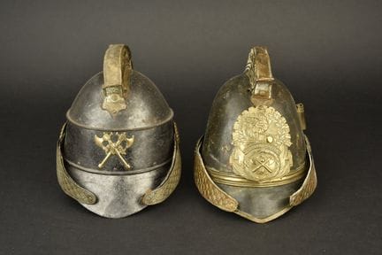 France, fire cap and sheet-metal firefighter's hel