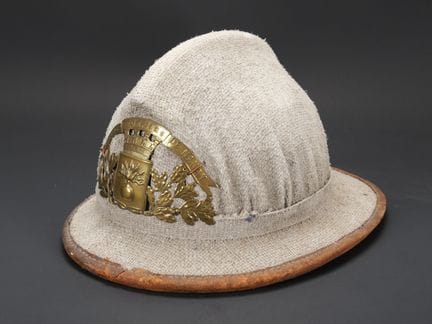 France, Nancy firefighter helmet. Helmet with a co