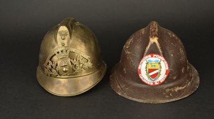 France, firefighter helmets from Cagnes-sur-Mer. H