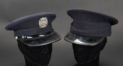 Canada, set of two firefighter caps. Peaked caps m