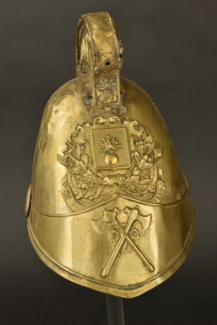 France, firefighter's helmet from Puiseaux, in the