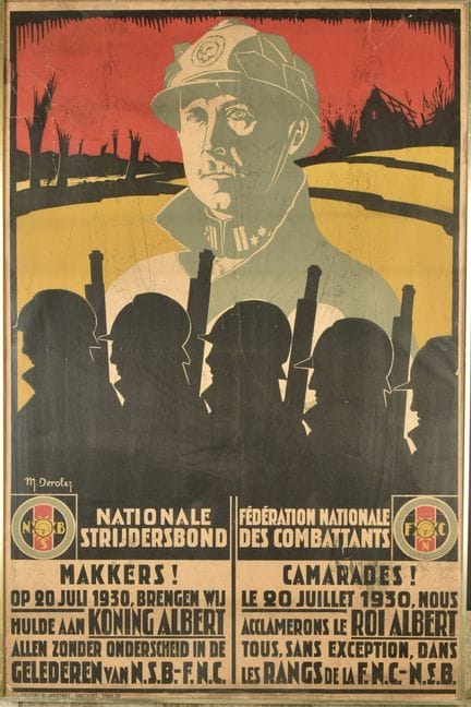 Großes Plakat von König Albert. Plakat der Nationa