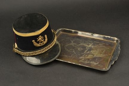 Accademia Militare Reale. Vassoio in metallo argen