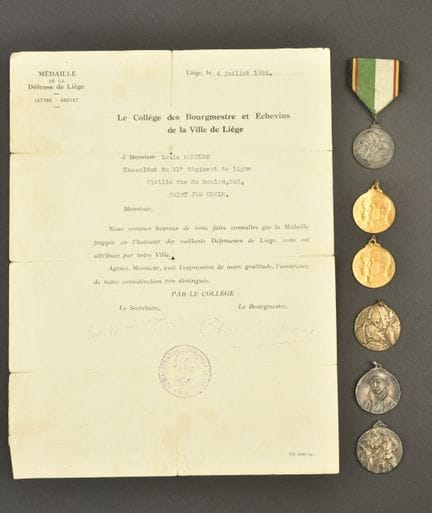 Gedenkmedaillen aus wallonischen Städten aus den J