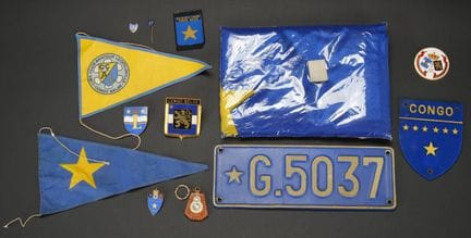 Ensemble de souvenirs du Congo belge. Plaque d’imm