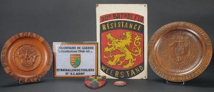 Cimeli dei fucilieri belgi. Grande distintivo in o