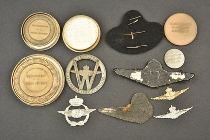 Set di brevetti, distintivi e medaglie dell’Aerona