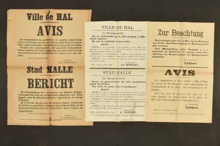 Città di Hal (Stad Halle), manifesti dell’occupazi
