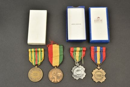 Zaïre, lot de quatre medailles civiques, sportives