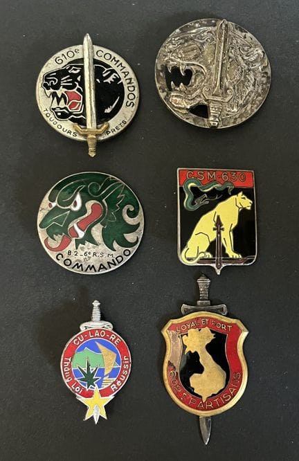 6件套：摩洛哥第6骑兵团“Drago Rom”B2突击队徽章、Cu Lao Re突击队“Drago 