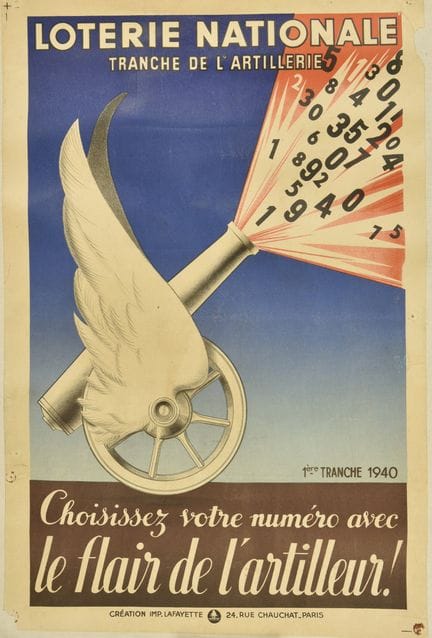 Cartel de la Lotería Nacional. A color. Con la ins