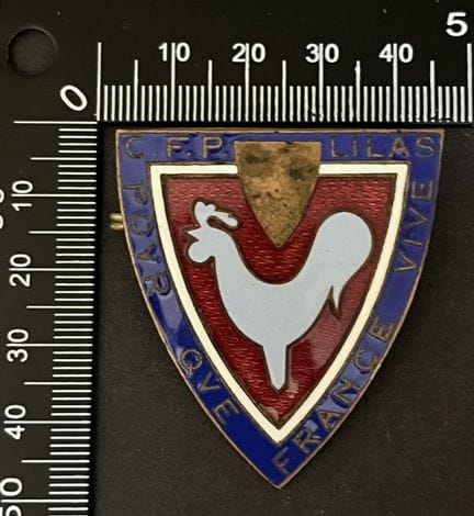 Insignia esmaltada del Estado francés, 42 x 45 mm.