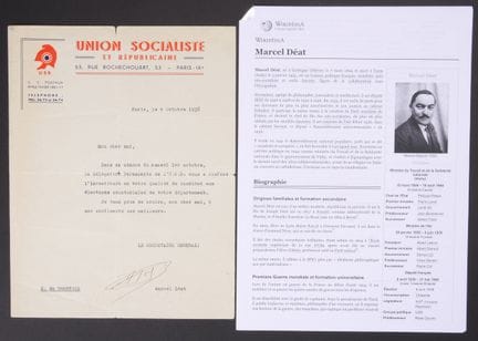 Marcel Deat (1894-1955, político) / Carta mecanogr