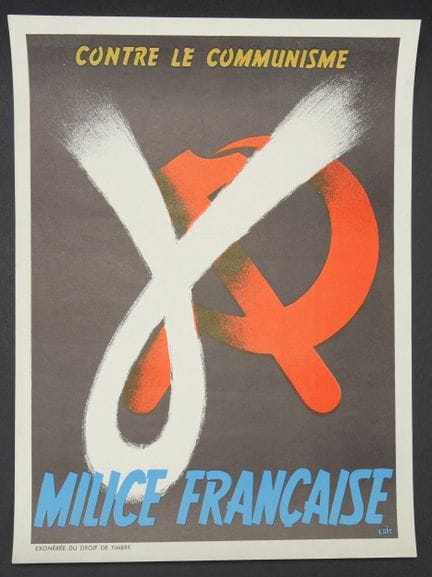 Cartel a color de la Milicia Francesa. Cartel ilus