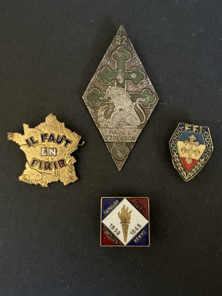 Insignias francesas de las FFI. Lote de 4 piezas. 