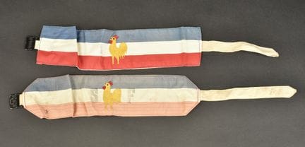Conjunto de brazaletes de la Solidarité Française.