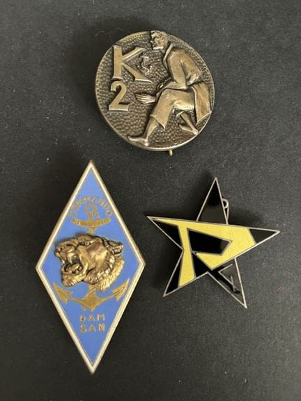 3件套：巴黎“德拉戈”突击队“达姆·桑”徽章、巴黎“德拉戈”突击队K2徽章、巴黎“德拉戈”突击队第2