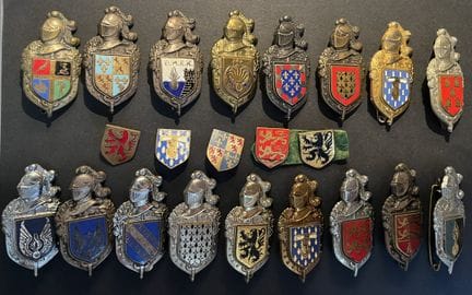 Gendarmería de Francia, lote de 22 piezas. Base de