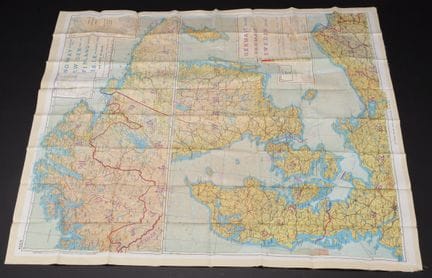 Mappa di fuga in seta. Modello bifacciale. Sul rec