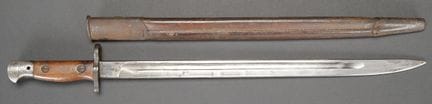 British 1907 bayonet. Metal fittings, partially ox