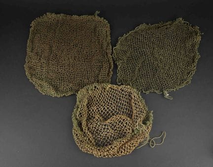 U.S. helmet camouflage nets. Three nets, various m