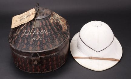 British colonial helmet. Beautiful metal carrying 