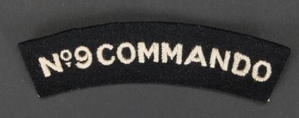Title: No. 9 Commando. Made of black cloth, with “
