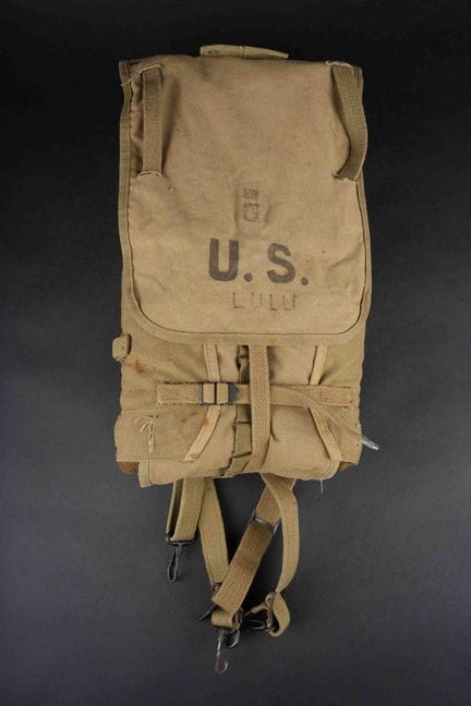 1928 US Haversack. Made of heavy OD canvas. Nice “