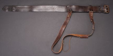 British officer’s belt. Made of leather with brass