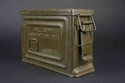 30US machine gun ammunition box. Metal. Approximat