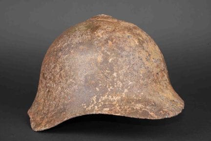 SSH 36 helmet shell. Heavily oxidized metal shell.