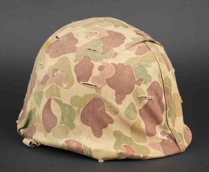 USM1 helmet shell and USMC helmet cover. USM1 helm