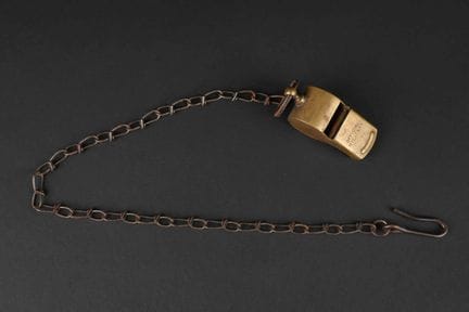 Military Police whistle. Made of brass. Functional