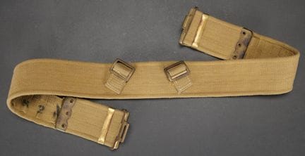 British belt. Made of heavy web fabric. Brass buck