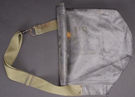 U.S. M7 Assault Gas Mask Bag. Made of black rubber